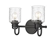 Z-Lite Kinsley 2-Light Bathroom Vanity Light In Matte Black