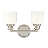 Hudson Valley Windham 2 Light 14 Inch Bathroom Vanity Light in Polished Nickel