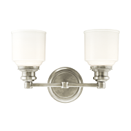 Hudson Valley Windham 2 Light 14 Inch Bathroom Vanity Light in Satin Nickel