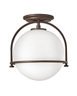 Hinkley Somerset 1-Light Semi-Flush Ceiling Light In Buckeye Bronze