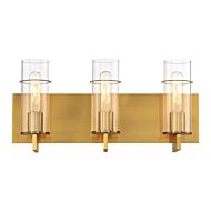 Eurofase Pista 3 Light Bathroom Vanity Light in Gold