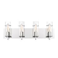 Eurofase Pista 4 Light Bathroom Vanity Light in Chrome