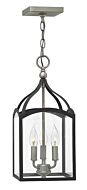 Hinkley Clarendon 3-Light Pendant In Aged Zinc