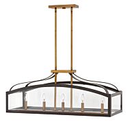 Hinkley Clarendon 5-Light Linear Chandelier In Bronze