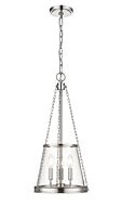 Z-Lite Prescott 3-Light Pendant Light In Polished Nickel