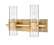 Z-Lite Lawson 2-Light Bathroom Vanity Light In Rubbed Brass