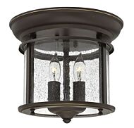 Hinkley Gentry 2-Light Flush Mount Ceiling Light In Olde Bronze