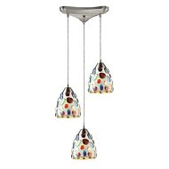 Gemstone 3-Light Pendant in Satin Nickel