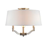 Golden Lighting Waverly Semi Flush (Convertible) in Pewter w/ Classic White Shade