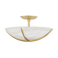 Wheatley 4-Light Semi-Flush Mount in Aged Brass