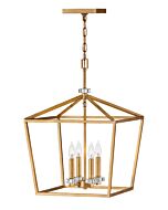 Hinkley Stinson 4-Light Pendant In Distressed Brass