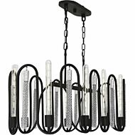 Darden 10 Light 38 inch Matte Black/Painted Chrome Linear Pendant Ceiling Light