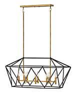 Hinkley Theory 8-Light Linear Chandelier In Aged Zinc