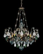 Renaissance Rock Crystal Eight Light Pendant in Heirloom Gold by Schonbek