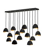 Hinkley Nula 14-Light Linear Chandelier In Shell Black