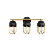 Eurofase Palmerston 3 Light Bathroom Vanity Light in Black