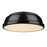 Golden Duncan 2 Light 14 Inch Ceiling Light in Matte Black and Black