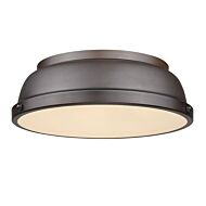 Golden Duncan 2 Light 14 Inch Ceiling Light in Rubbed Bronze