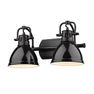 Duncan 2-Light Bathroom Vanity Light in Matte Black