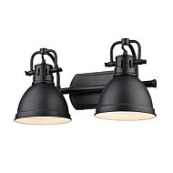 Duncan 2-Light Bathroom Vanity Light in Matte Black