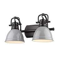 Duncan 2-Light Bathroom Vanity Light in Matte Black