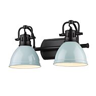 Duncan 2-Light Bathroom Vanity Light in Matte Black