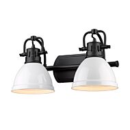 Duncan 2-Light Bathroom Vanity Light in Matte Black