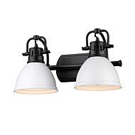 Duncan 2-Light Bathroom Vanity Light in Matte Black