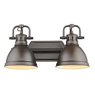 Duncan Rbz 2-Light Bathroom Vanity Light in Rubbed Bronze