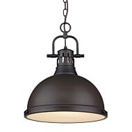 Golden Duncan 17 Inch Pendant Light in Rubbed Bronze