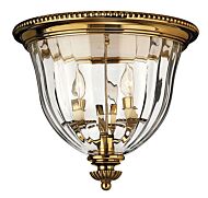 Hinkley Cambridge 3-Light Flush Mount Ceiling Light In Burnished Brass