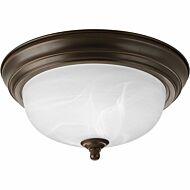 Dome Glass - Alabaster 1-Light Flush Mount in Antique Bronze