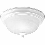 Dome Glass - Alabaster 1-Light Flush Mount in White