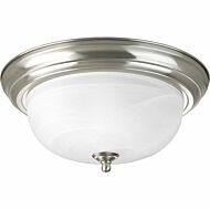 Dome Glass - Alabaster 2-Light Flush Mount in Brushed Nickel