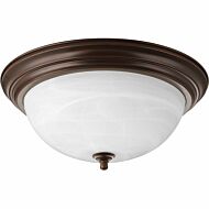 Dome Glass - Alabaster 3-Light Flush Mount in Antique Bronze