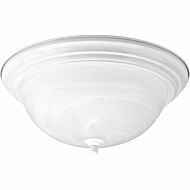 Dome Glass - Alabaster 3-Light Flush Mount in White