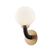 Hudson Valley Werner Wall Sconce in Aged Brass and Black