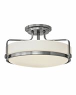 Hinkley Harper 3-Light Semi-Flush Ceiling Light In Brushed Nickel