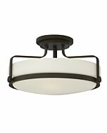 Hinkley Harper 3-Light Semi-Flush Ceiling Light In Oil Rubbed Bronze