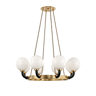 Hudson Valley Werner Pendant Light in Aged Brass and Black