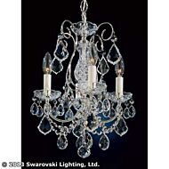 New Orleans Four Light Chandelier in Silver by Schonbek