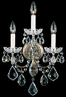 New Orleans Three Light Wall Sconce in Antique Silver by Schonbek