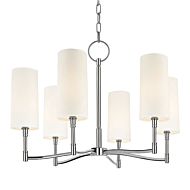 Hudson Valley Dillon 6 Light 25 Inch Chandelier in Polished Nickel