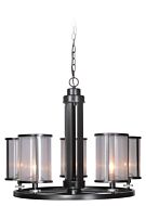 Craftmade Danbury 5 Light Transitional Chandelier in Matte Black