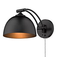 Rey BLK One Light Wall Sconce in Matte Black by Golden