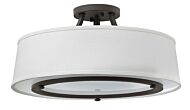 Hinkley Harrison 3-Light Semi-Flush Ceiling Light In Buckeye Bronze