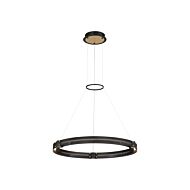 Admiral 1-Light LED Chandelier in Matte Black With Gold