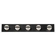 Eurofase Ryder 5 Light Bathroom Vanity Light in Black