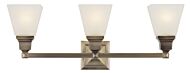 Mission 3-Light Bathroom Vanity Light in Antique Brass