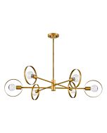 Hinkley Desi 6-Light Pendant In Lacquered Brass